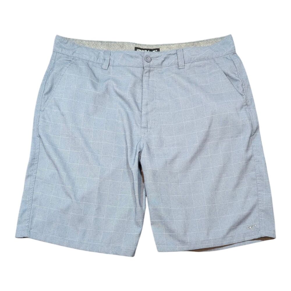 Oneill Shorts Mens 38 Blue Chino Flat Front Polyester Viscose Casual 9" Inseam
